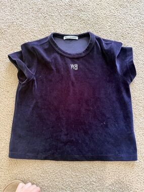 Alexander Wang midnight blue Velvet Logo Tee